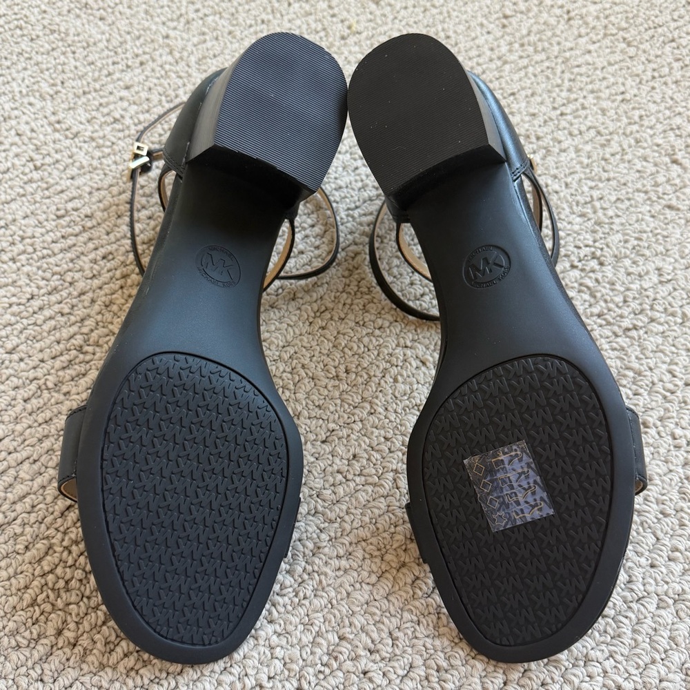MICHAEL Michael Kors Black Strappy Low Block Heel Sandals - Picture 6 of 7